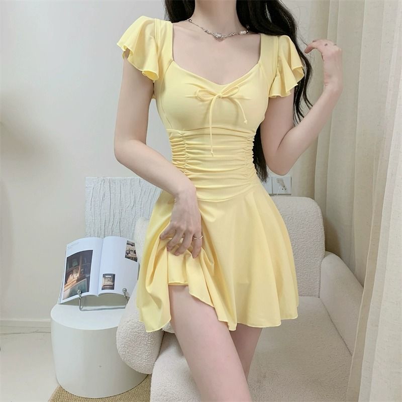 Womens Suit - 2026 여성용 오픈 백 반팔 수영복