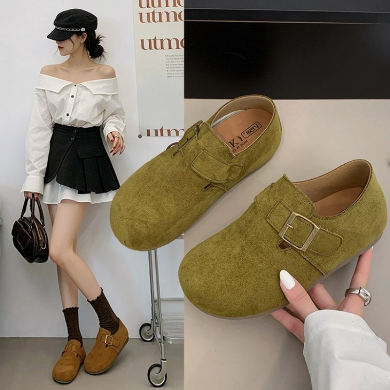 Womens Heels - 여성용 스웨이드 클로즈드 백 버켄 슈즈,