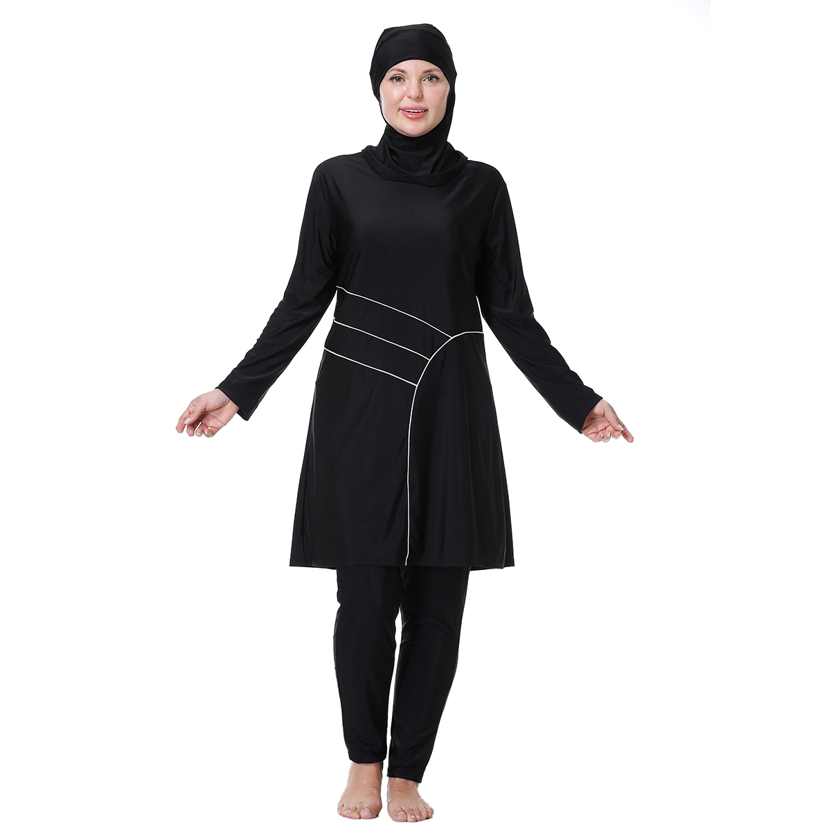 H1029 무슬림 여성 풀커버 긴팔 부르키니 3피스 플 - Womens Suit 리뷰 및 가격