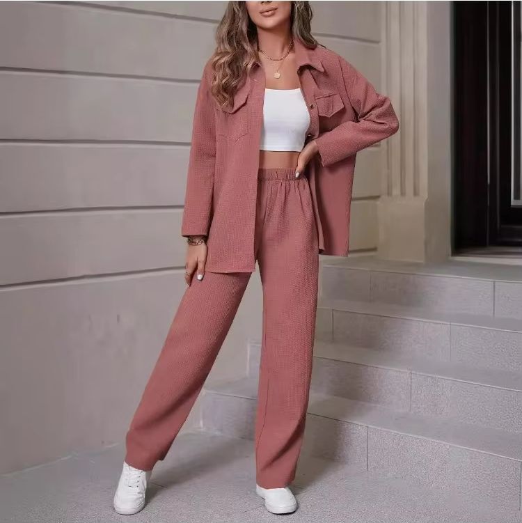 봄과 가을 신상 투피스 세트 트렌디한 와플 라펠 카디건 - Womens Blazer 리뷰 및 가격