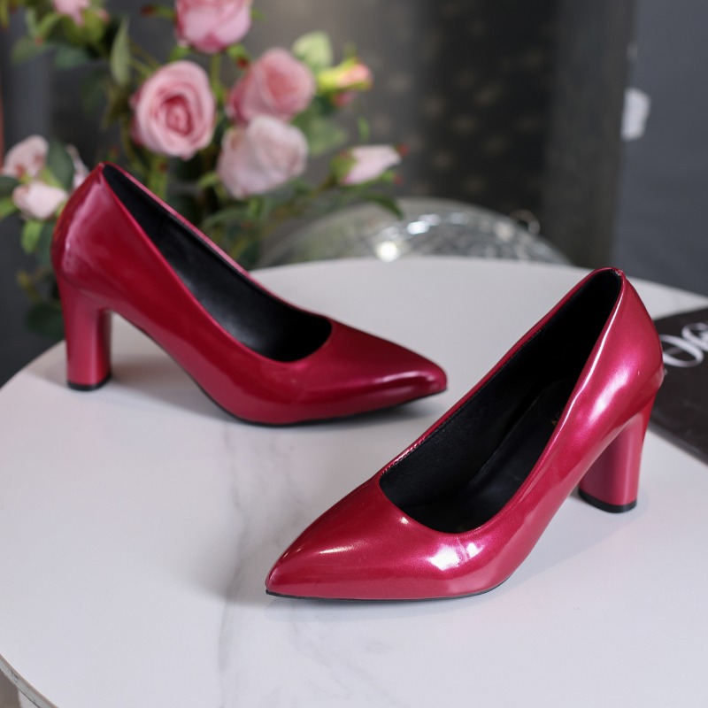 플러스 사이즈 에나멜 가죽 펌프스 블록 힐 뾰족코 싱글 - Pump Heel Block 리뷰 및 가격