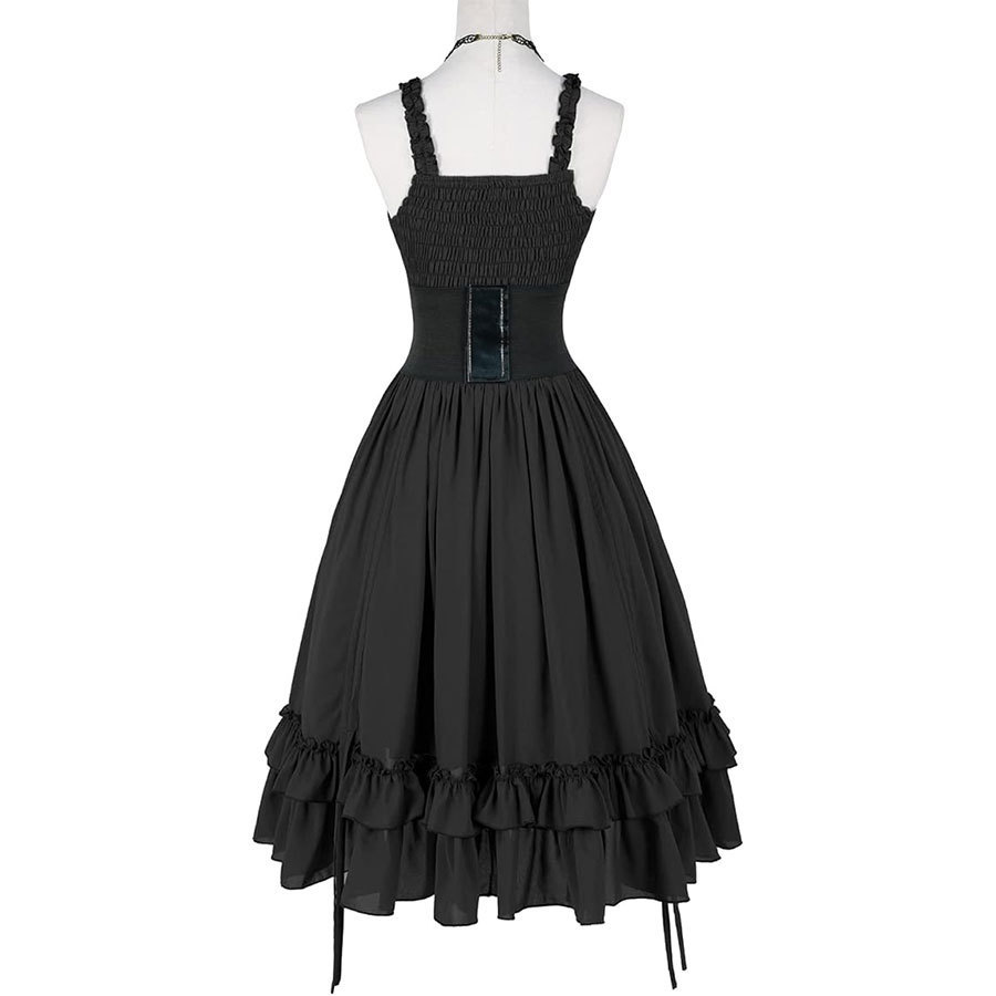 여성 고딕 드레스 코르셋 슬립 블랙 펑크 로리타 불규칙 - Midi Dress 리뷰 및 가격