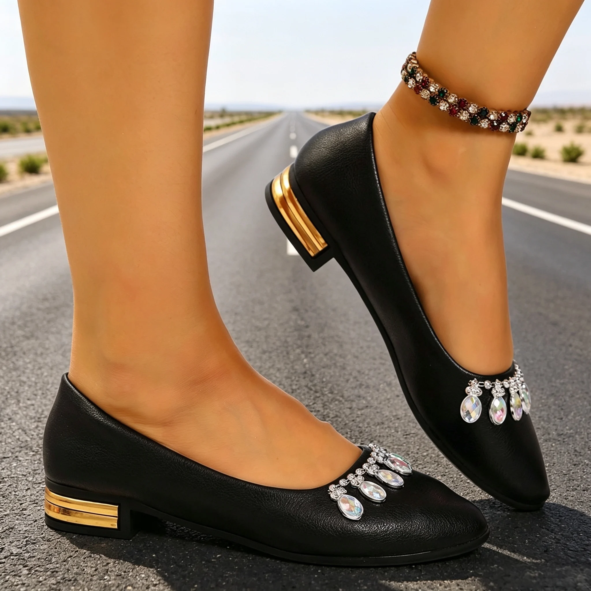 여성 플랫 포인티드 토 발레 슈즈 플러스 사이즈 플랫  - Womens Heels 리뷰 및 가격
