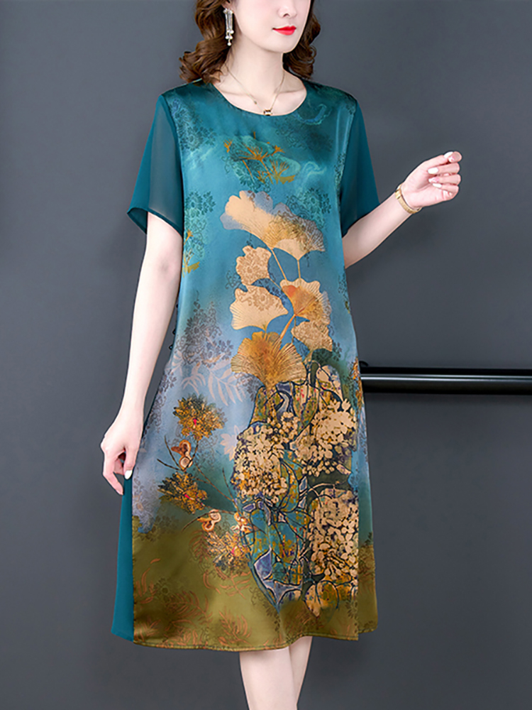 2024 레드 실크 꽃무늬 럭셔리 웨딩 원피스, 반팔  - Women'S Red Formal Wear 리뷰 및 가격